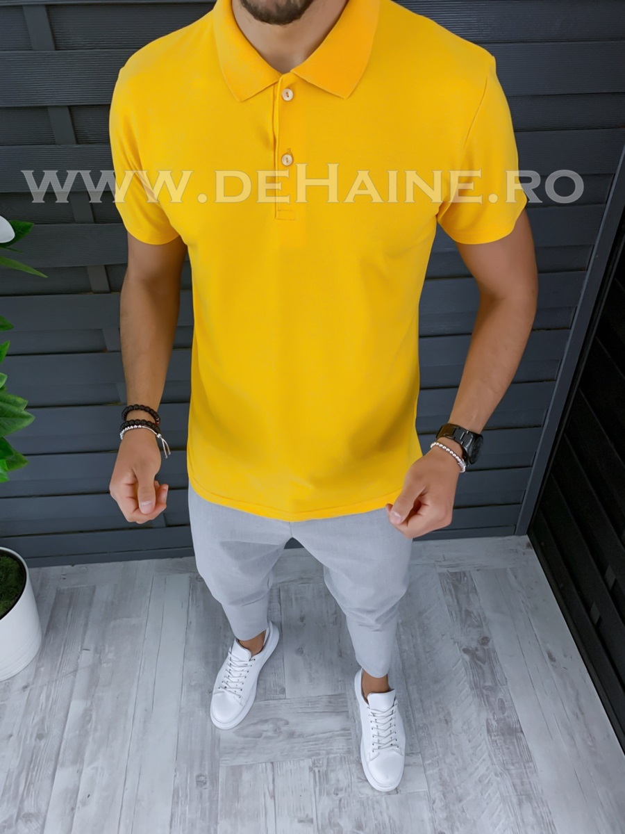 Tricou barbati mustar slim fit zr b1018 p11